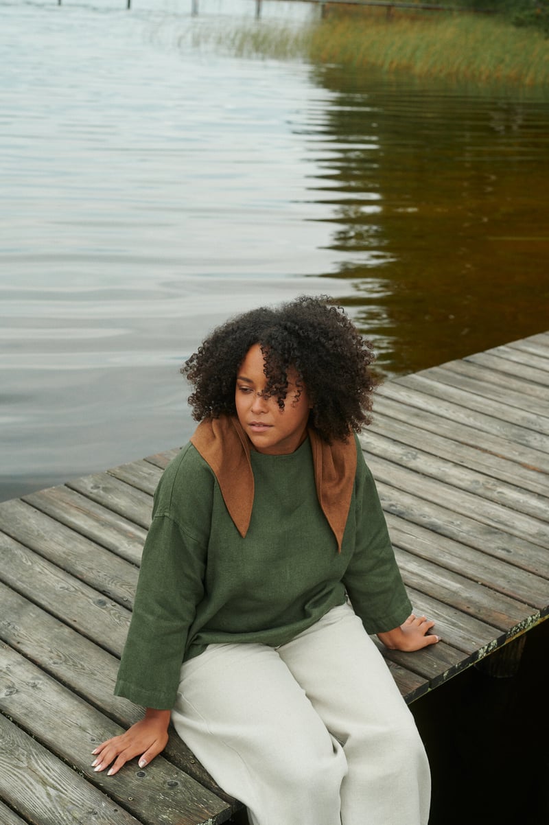 Harper Linen Wool Blend Tunic by LinenFox, 85% Linen, 15% Wool