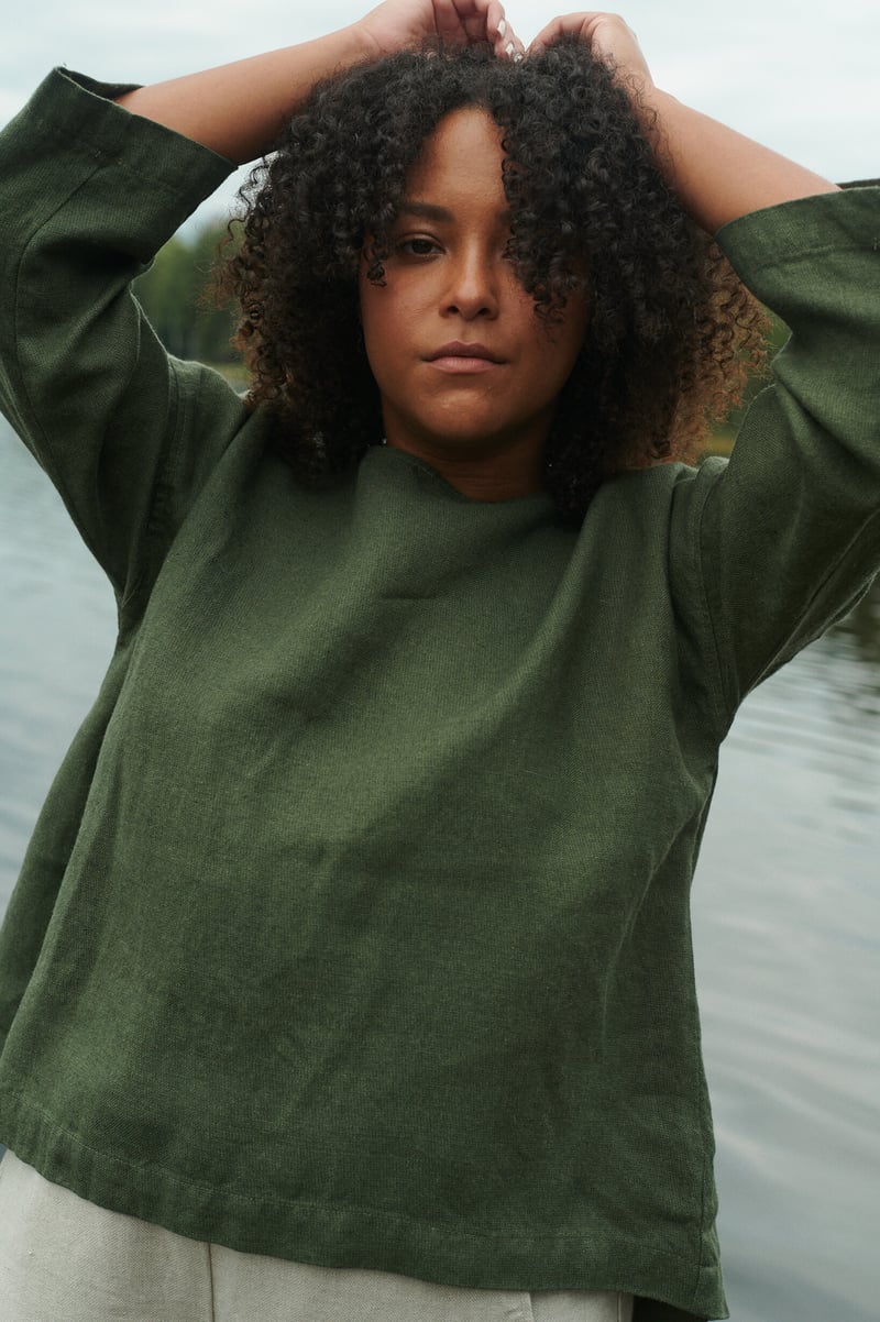 Harper Linen Wool Blend Tunic by LinenFox, 85% Linen, 15% Wool