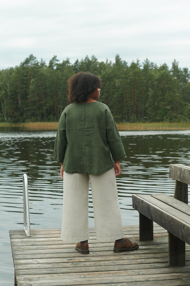 Harper Linen Wool Blend Tunic by LinenFox, 85% Linen, 15% Wool