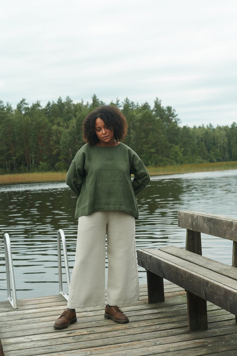 Harper Linen Wool Blend Tunic by LinenFox, 85% Linen, 15% Wool