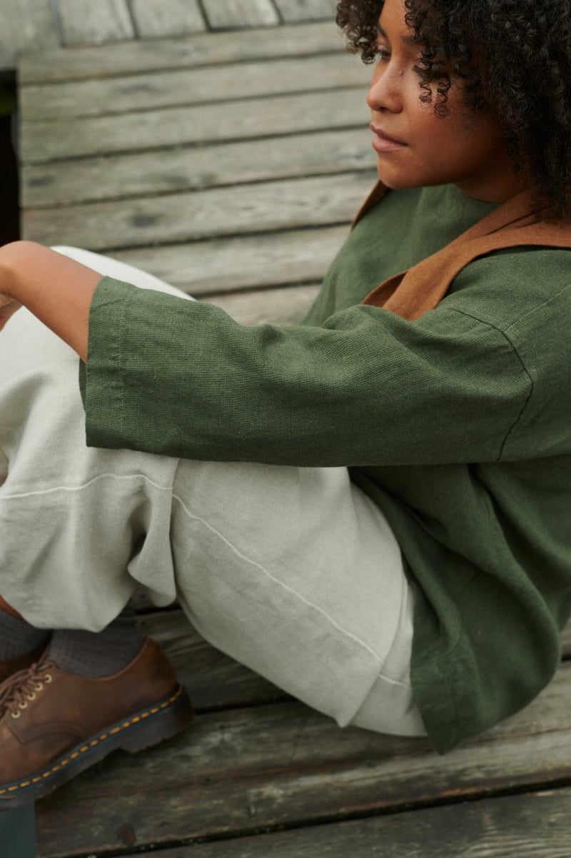 Harper Linen Wool Blend Tunic by LinenFox, 85% Linen, 15% Wool