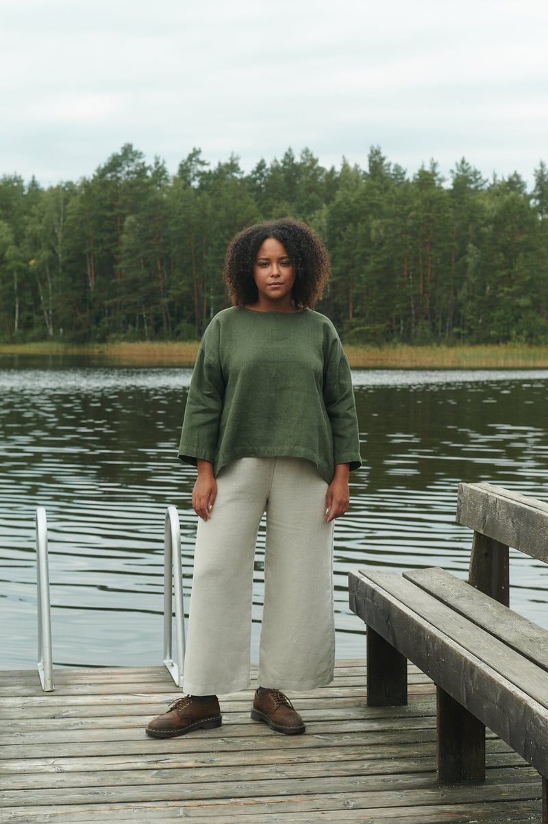 Harper Linen Wool Blend Tunic by LinenFox, 85% Linen, 15% Wool
