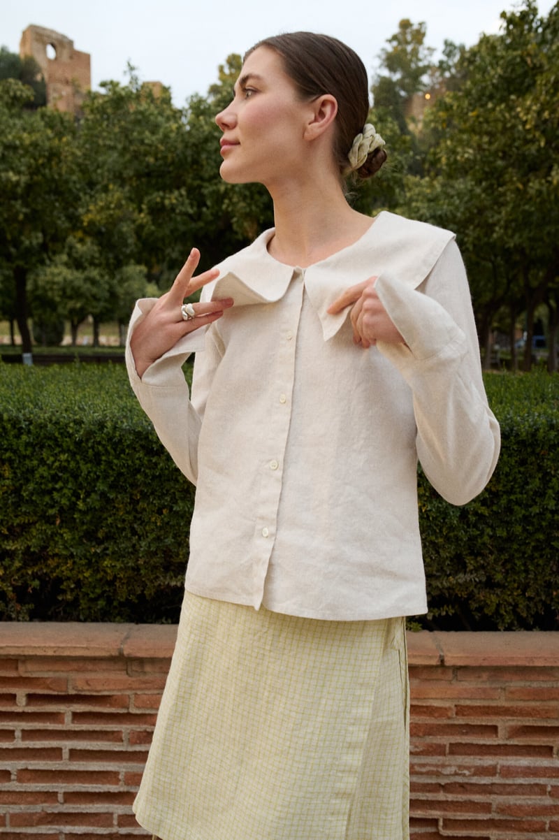 Dakota Cotton Blend Shirt by LinenFox, 53% Cotton, 47% Linen