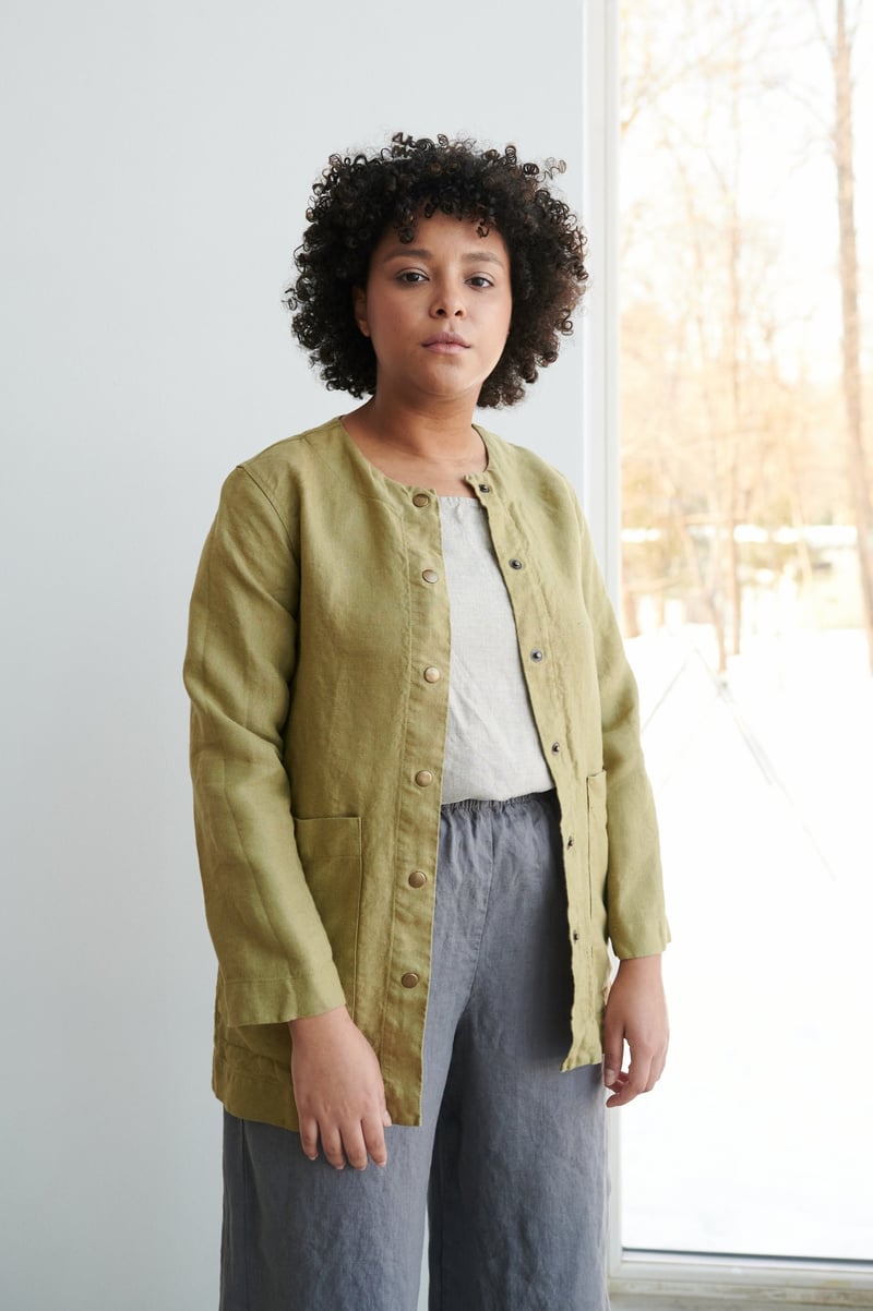 Leone Heavy Linen Jacket by LinenFox, 100% Linen