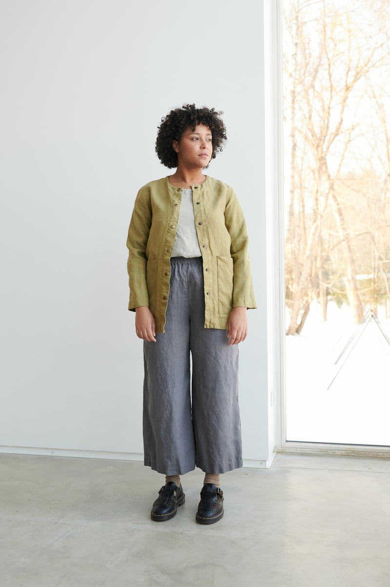 Leone Heavy Linen Jacket by LinenFox, 100% Linen