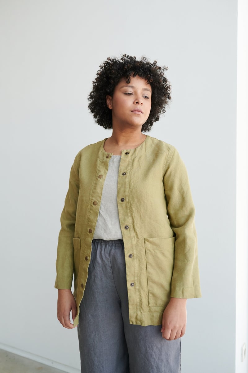 Leone Heavy Linen Jacket by LinenFox, 100% Linen