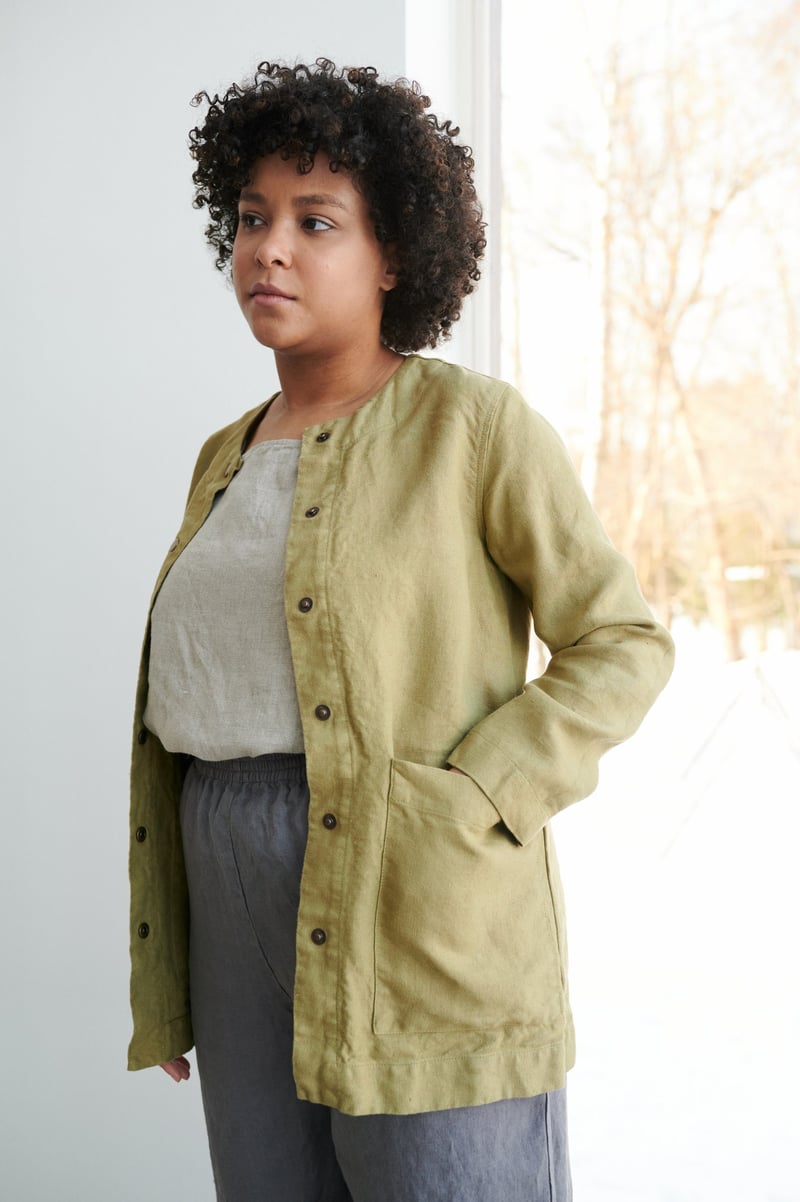 Leone Heavy Linen Jacket by LinenFox, 100% Linen