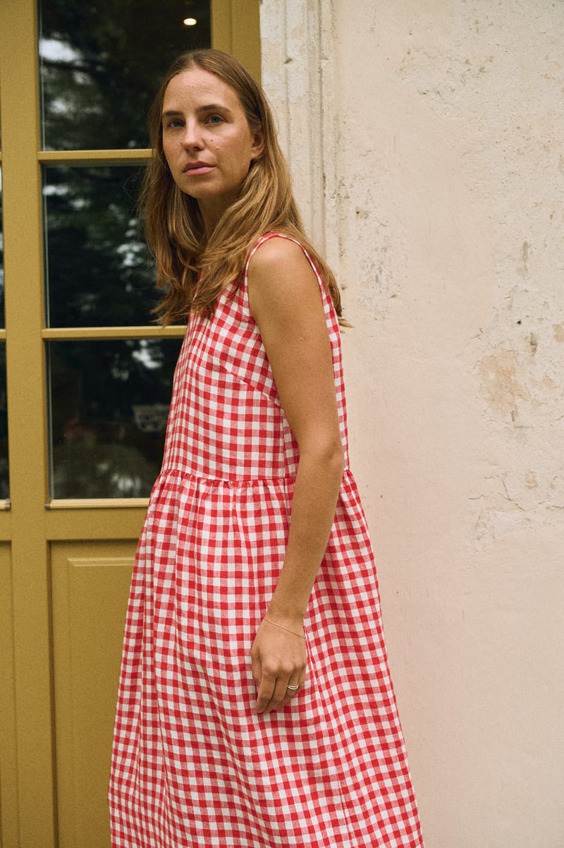 Gingham Smock Dress – Ieva by LinenFox, 100% Linen