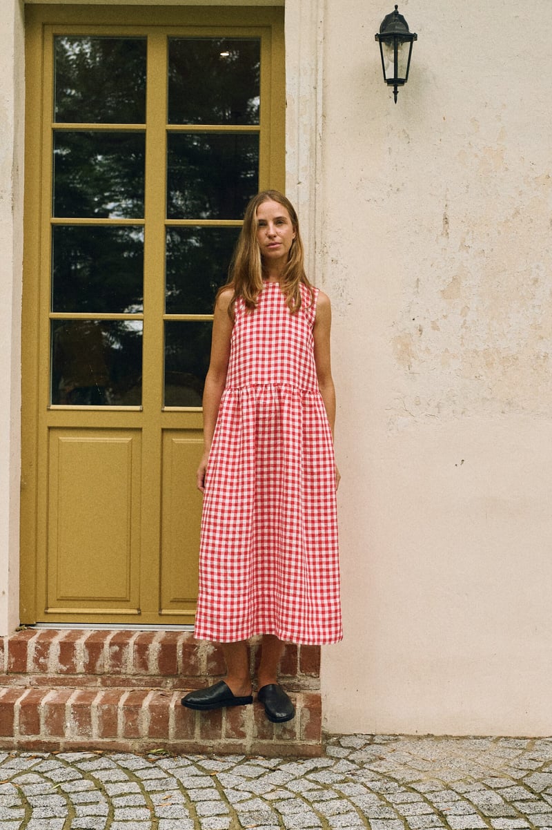 Gingham Smock Dress – Ieva by LinenFox, 100% Linen