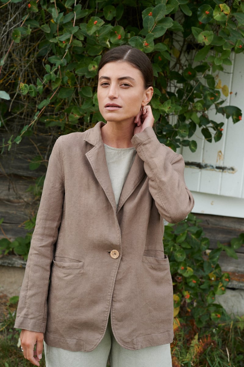 Paula Heavy Linen Jacket by LinenFox, 100% Linen