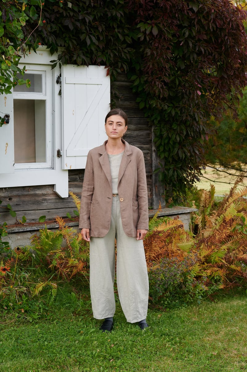 Paula Heavy Linen Jacket by LinenFox, 100% Linen