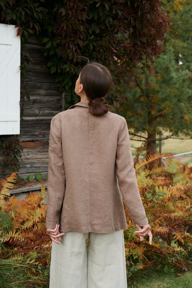 Paula Heavy Linen Jacket by LinenFox, 100% Linen
