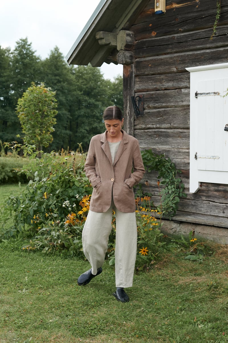 Paula Heavy Linen Jacket by LinenFox, 100% Linen