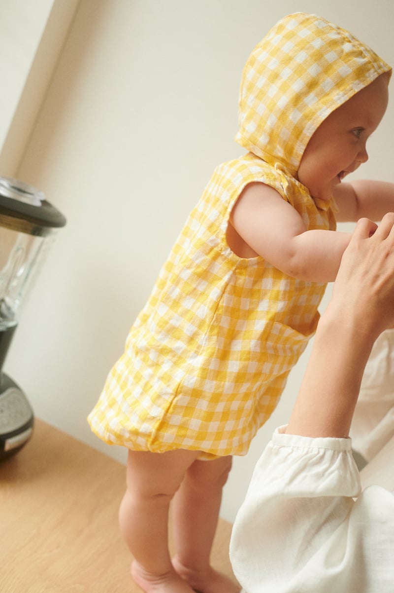 Lucy Linen Baby Romper by LinenFox, 100% Linen