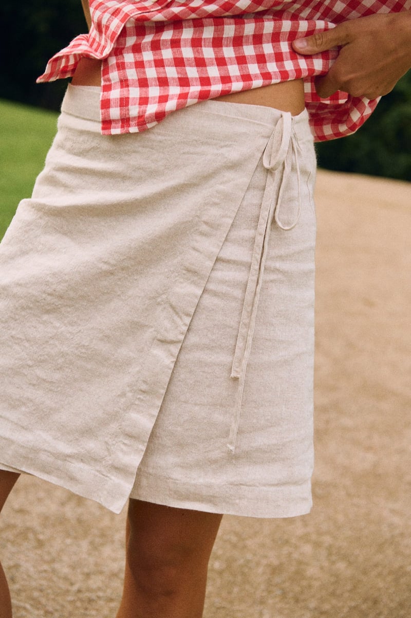 Mini Wrap Skirt – Cali by LinenFox, 53% Cotton, 47% Linen