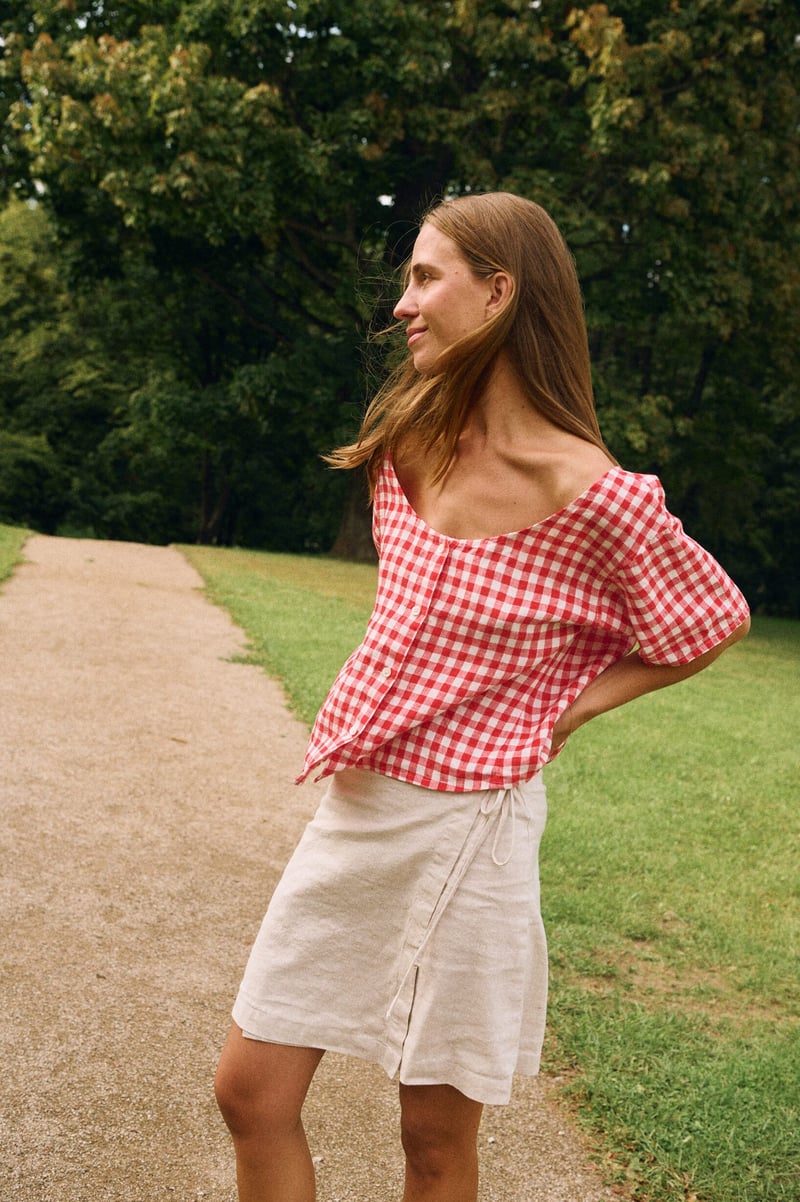 Mini Wrap Skirt – Cali by LinenFox, 53% Cotton, 47% Linen