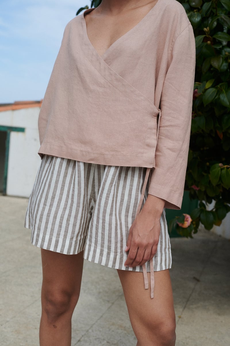 Kim Linen Shorts by LinenFox, 100% Linen