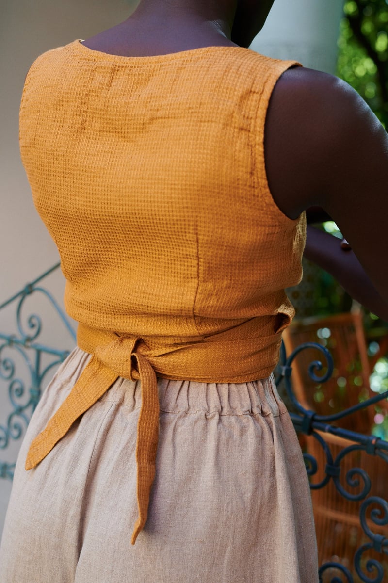 Soja Waffle Linen Top by LinenFox, 100% Linen