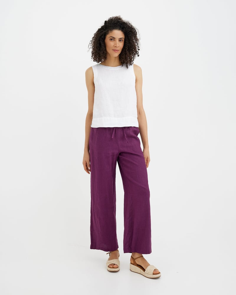Sleeveless Linen Top GENEVA in White by MagicLinen, 100% Linen