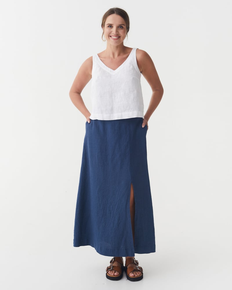 Sleeveless Linen Top DOURO in White by MagicLinen, 100% Linen