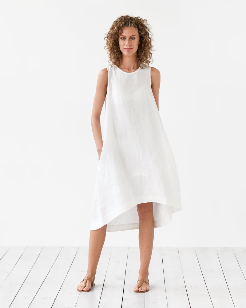Royal TOSCANA linen dress in White by MagicLinen, 100% Linen