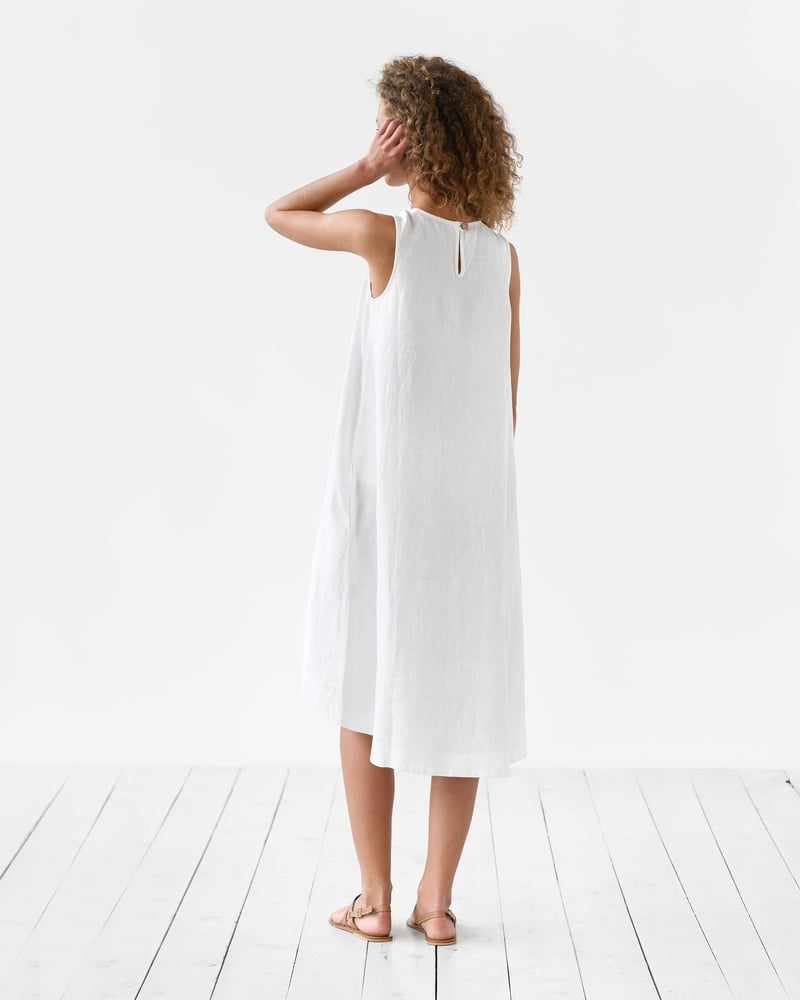 Royal TOSCANA linen dress in White by MagicLinen, 100% Linen