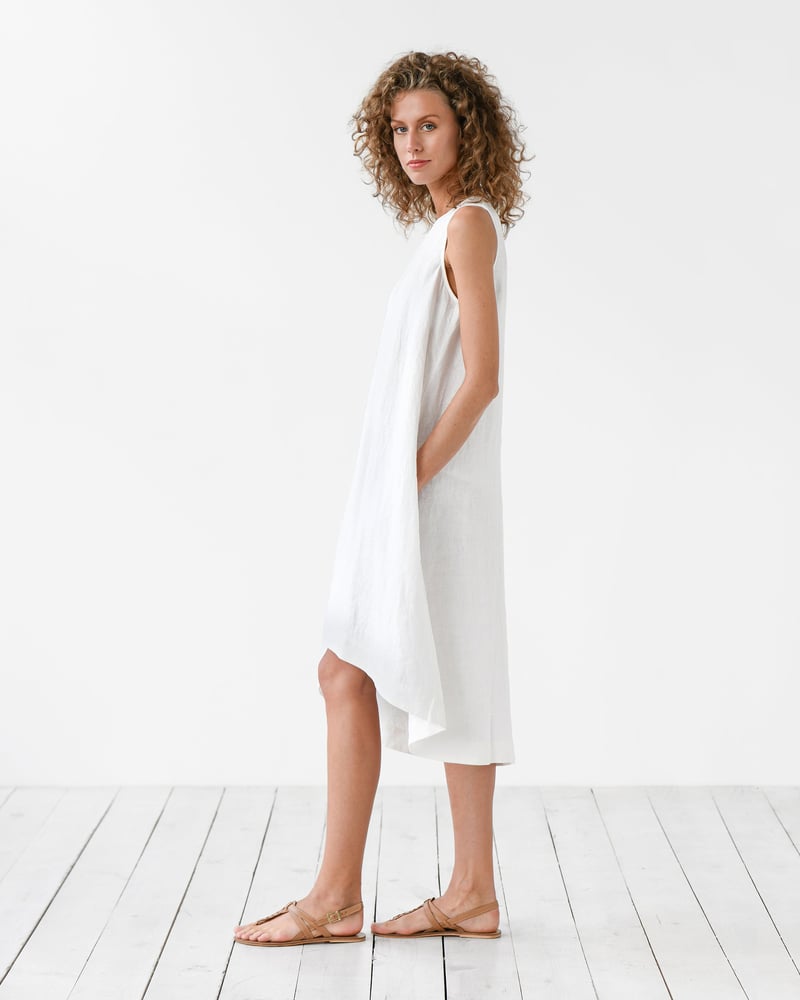 Royal TOSCANA linen dress in White by MagicLinen, 100% Linen