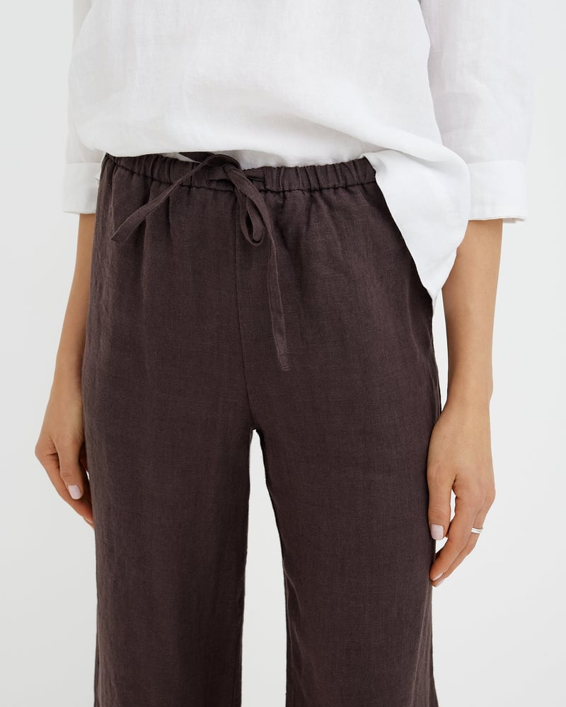 Linen Pants CURACAO in Espresso brown by MagicLinen, 100% Linen