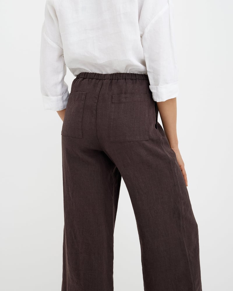 Linen Pants CURACAO in Espresso brown by MagicLinen, 100% Linen