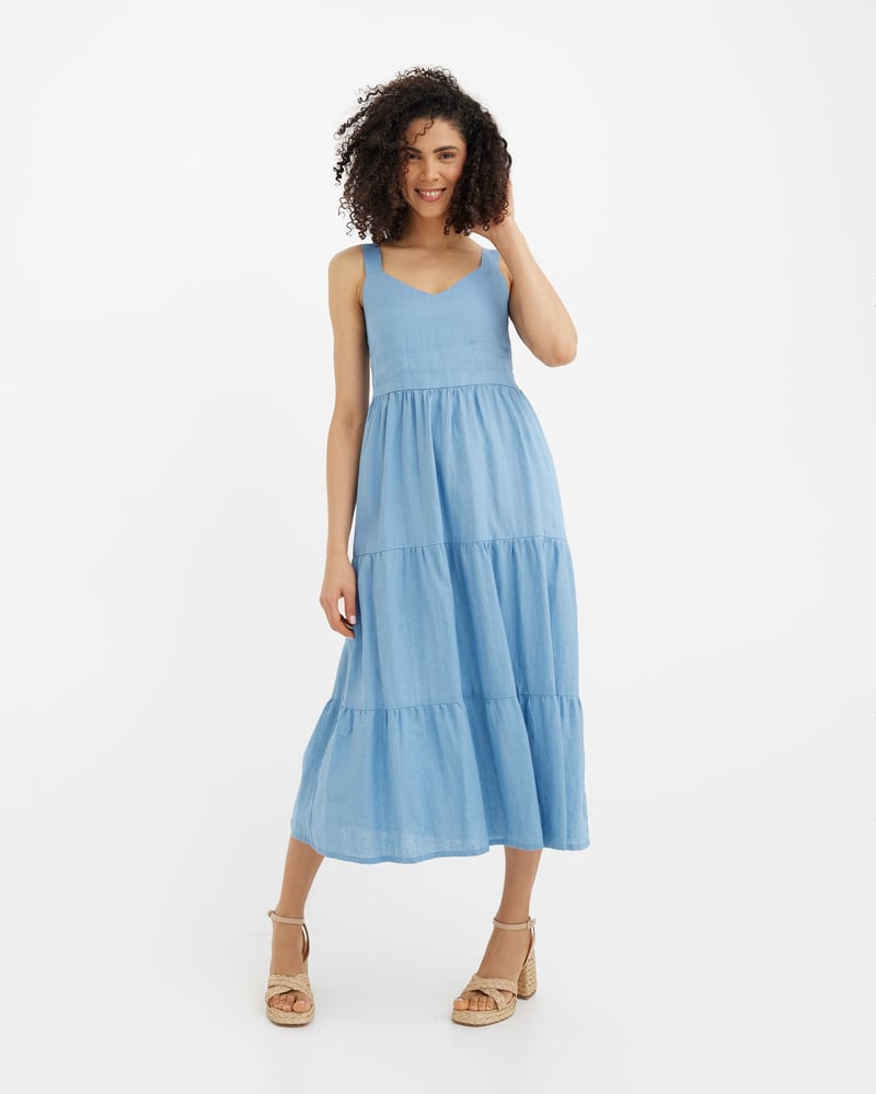 Linen Dress TULUM in Soft blue by MagicLinen, 100% Linen