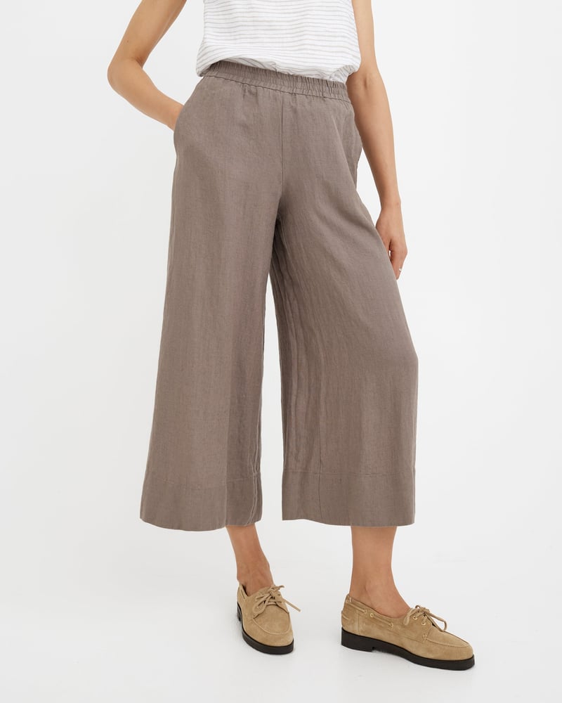 Linen Pants VIENNA in Deep taupe by MagicLinen, 100% Linen