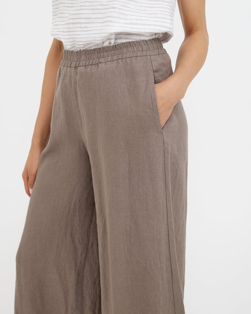 Linen Pants VIENNA in Deep taupe by MagicLinen, 100% Linen