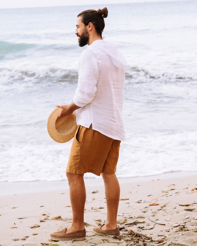 Men's linen shorts STOWE in Cinnamon by MagicLinen, 100% Linen