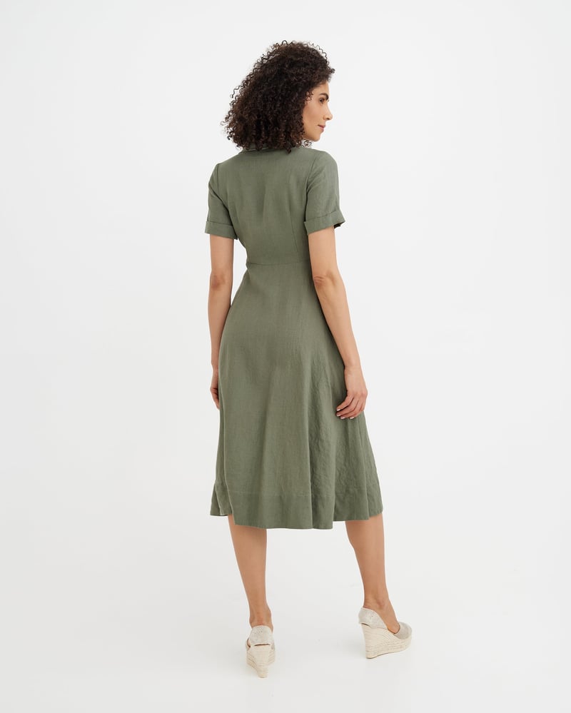 Wrap Linen dress PARIS in Mist green by MagicLinen, 100% Linen