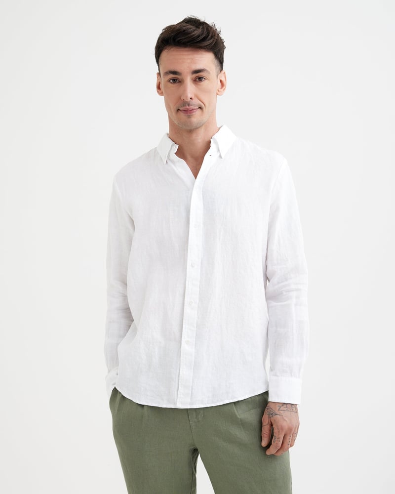 Men's Linen Shirt BOSTON in White by MagicLinen, 100% Linen