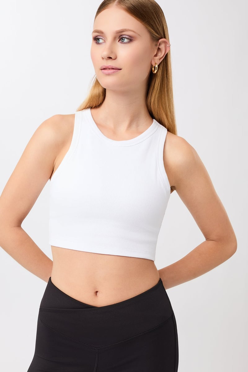 Athleisure Top - White, GOTS by Mandala, 95% Cotton, 5% Elastane