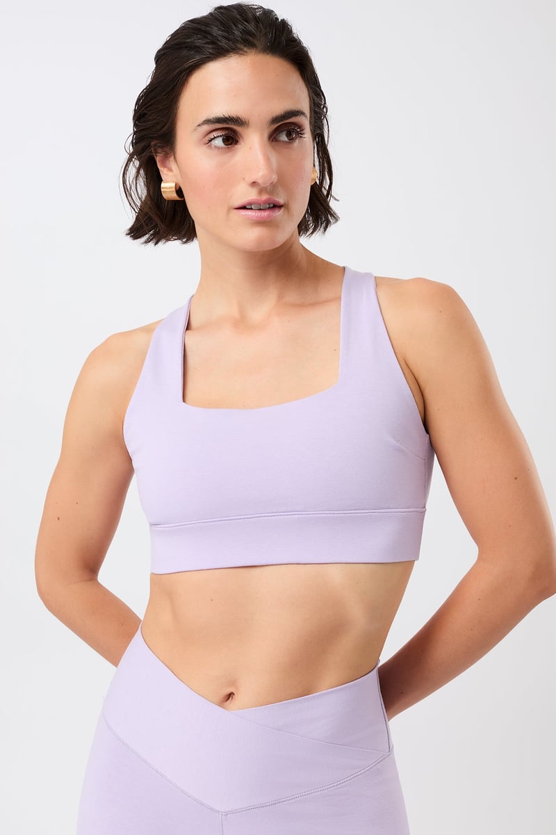 French Neck Bra - Violet, GOTS by Mandala, 95% Cotton, 5% Elastane