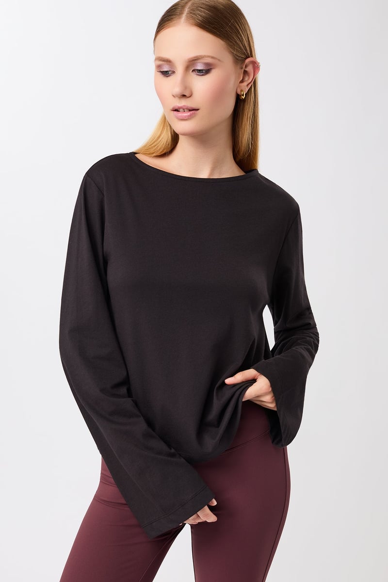 Iconic Longsleeve - Black, GOTS by Mandala, 100% Cotton