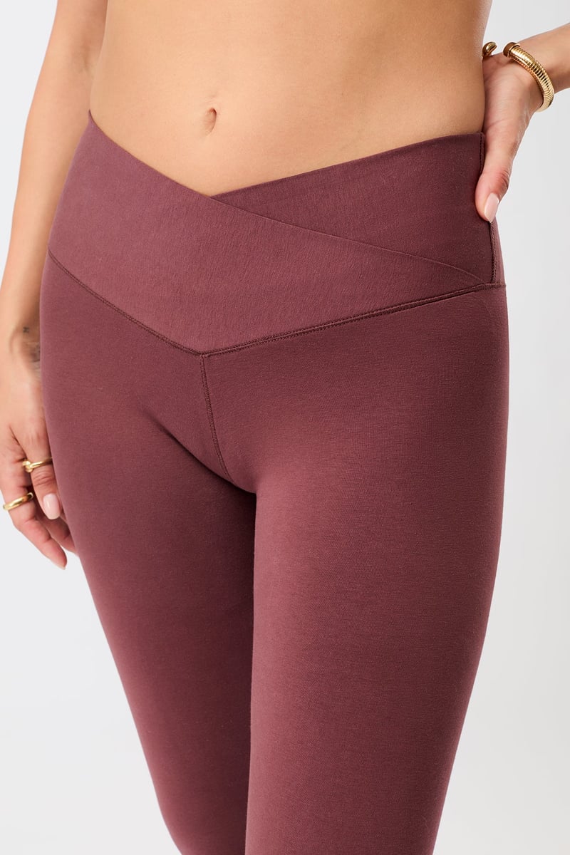 Wrap Legging - Rosewood, GOTS by Mandala, 95% Cotton, 5% Elastane
