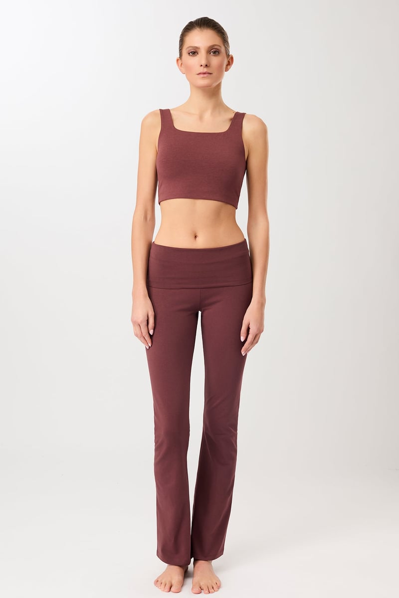 Legging Roll-Down Flared - Rosewood, GOTS by Mandala, 95% Cotton, 5% Elastane