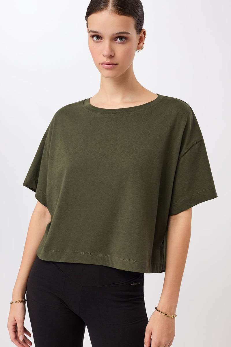 Boxy Tee - Leaf, GOTS by Mandala, 100% Cotton