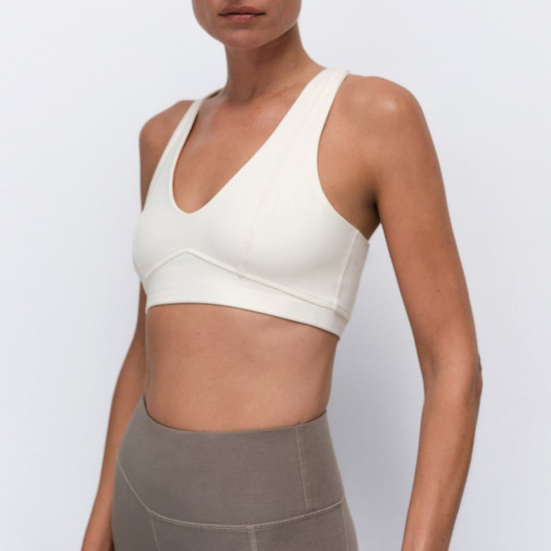 Organic Stretch V-Neck Bra by MATE the Label, 92% Cotton, 8% Elastane