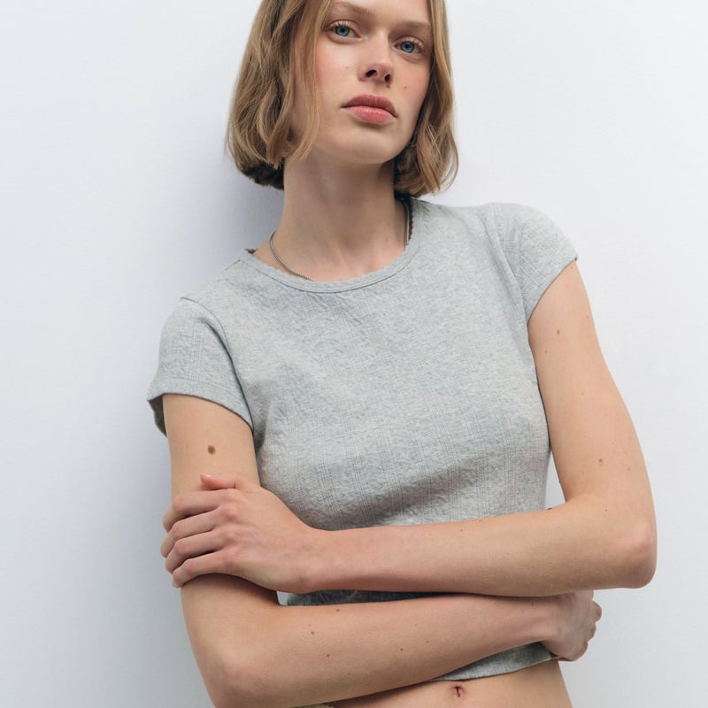Organic Pointelle Baby Tee by MATE the Label, 100% Cotton