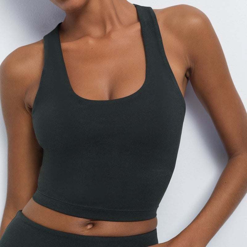 Organic Stretch Crop Racer Tank by MATE the Label, 92% Cotton, 8% Elastane