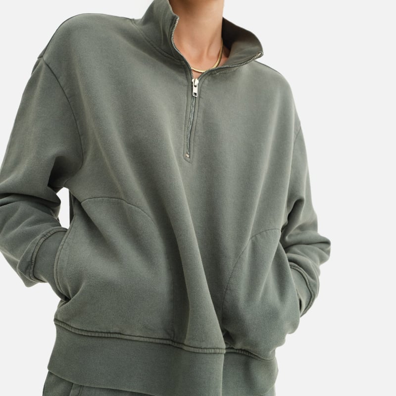 Organic Fleece Quarter Zip Sweatshirt by MATE the Label, 100% Cotton