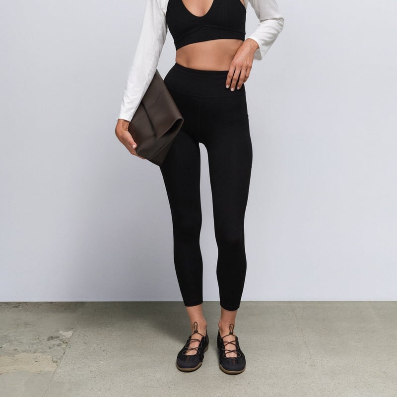 Organic Stretch Midi Legging with Pockets by MATE the Label, 92% Cotton, 8% Elastane