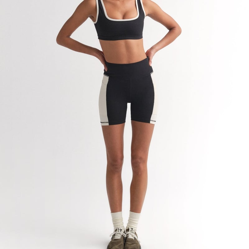Organic Stretch Contrast Biker Short by MATE the Label, 92% Cotton, 8% Elastane
