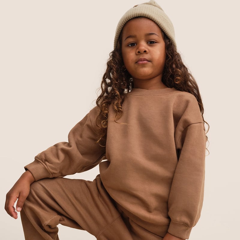 Mini Organic Fleece Crew Neck Sweatshirt by MATE the Label, 100% Cotton