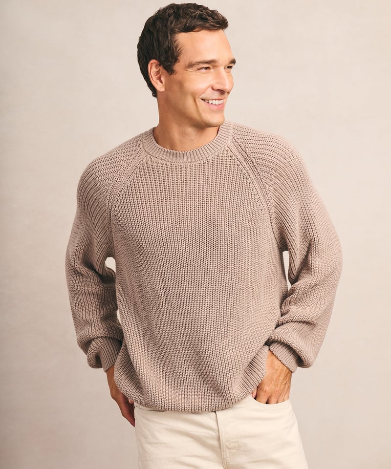 Cotton Fisherman Raglan Crewneck Sweater by NAADAM, 100% Cotton