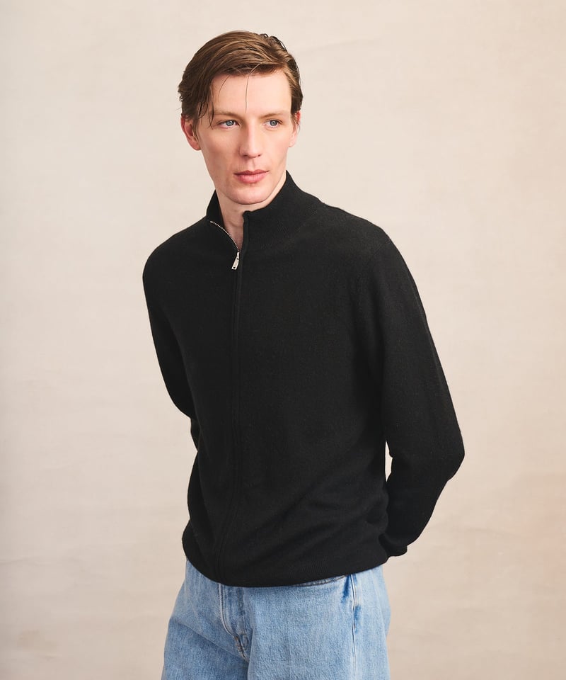 Signature Cashmere Full Zip Sweater by NAADAM, 100% Cashmere